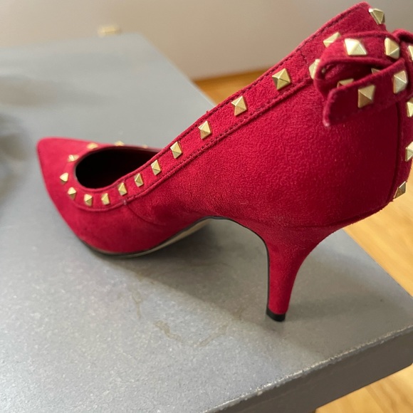 Red ELLE dress heels microsuede - Picture 8 of 8